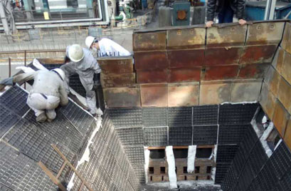 干熄焦襯板施工現(xiàn)場(chǎng)